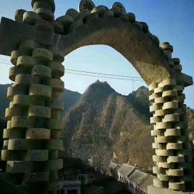 石盘石磨造景